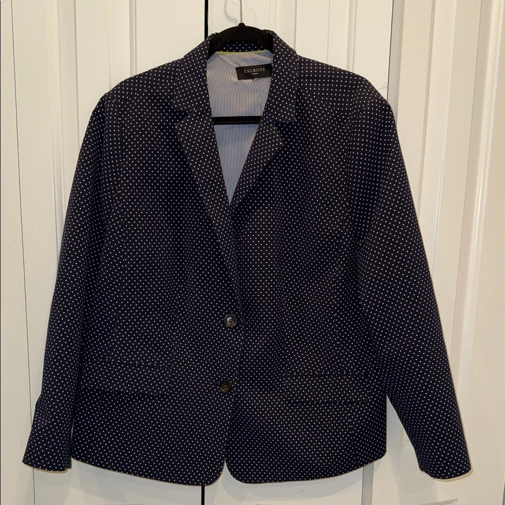 Talbots Black and White Polka Dot Blazer - Picture 1 of 4
